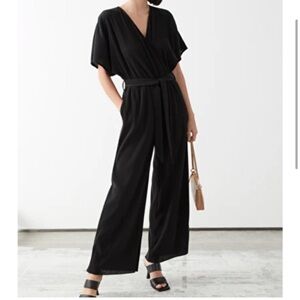 & Other Stories Black Wrap Jumpsuit‎ size 6